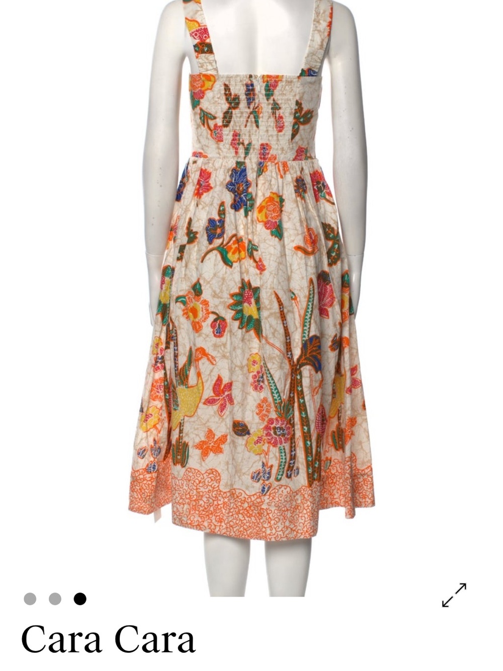 Cara Cara Cream Midi Dress with Multicolor Floral Print - Picture 3 of 4
